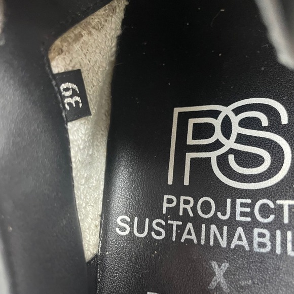 P448 Project Sustainability Black Leather Sneakers EU 39 Size 8.5 Women Italy - Picture 4 of 16